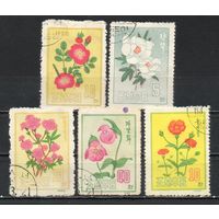 Цветы КНДР 1963 год серия из 5 марок
