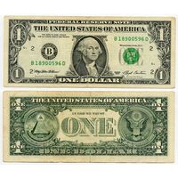США. 1 доллар (образца 1993 года, B, Нью-Йорк, P490)