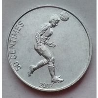 Конго 50 сантимов 2002 г. Футболист