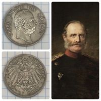 2 марки 1904 года Германская Империя Саксония Смерть Георга Саксонского Монетный двор Мульденхюттен