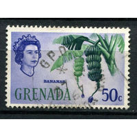 Британские колонии - Гренада - 1966 - Королева Елизавета II и банановая пальма 50С - [Mi.213] - 1 марка. Гашеная.  (Лот 32AR)