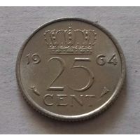 25 центов, Нидерланды 1964 г.