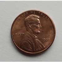 США. 1 цент 1988 г.
