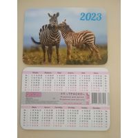 Карманный календарик . Зебры. 2023 год