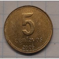 Аргентина 5 центаво 2005г. km109