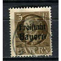 Бавария в составе Веймарской республики - 1919/1920 - Надпечатка Freistaat Bayern 3Pf - [Mi.152A] - 1 марка. Гашеная.  (Лот 145CB)