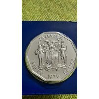Ямайка 50 центов 1976 г ( пруф из набора , тираж 24 т )