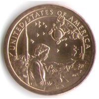 1 доллар США 2019 год  Сакагавея Индейцы в космической программе двор P _состояние аUNC/UNC