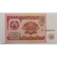 Таджикистан 10 рублей 1994 г UNC.