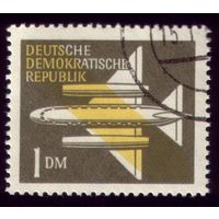1 марка 1957 год ГДР Самолёт  613