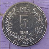 5 песо 1989 Уругвай. Возможен обмен