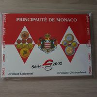 Монако 2002 г. Официальный набор монет евро от 1 цента до 2 евро (8 монет; 3,88 евро)