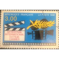 Франция. 1996 год. 50-летие Международного кинофестиваля в Канах. Одна марка. Гашеная.