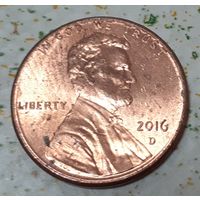 США 1 цент, 2016 Lincoln Cent  "D" - Денвер (15-10-27)