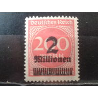Германия 1923 Стандарт надпечатка 2млн на 200м*