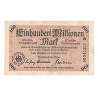 Германия Галле 100 000 000 марок 1923 года. Состояние XF+!