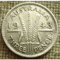 3 пенса 1943 Австралия