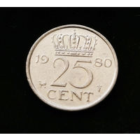 25 центов 1980 Нидерланды #02