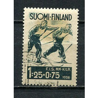 Финляндия - 1938 - Чемпионат мира по лыжным гонкам 1,25М+0,75М - [Mi.208] - 1 марка. Гашеная.  (Лот 78Fy)-T25P37