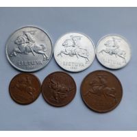 Литва  Комплект литовских центов 1991 г.