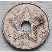 Конго Бельгийское 10 сантимов 1911 г.