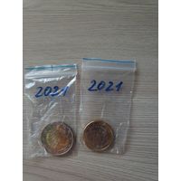 2 и 1 евро Сан Марино 2021 UNC