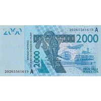 Кот д Ивуар 2000 франков образца 2019 года UNC p116A