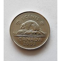Канада 5 центов, 2003 Новый профиль Елизаветы II