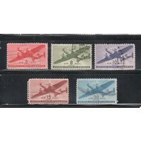 США-1941, (Мих.500-505 ), гаш.   , Авиация, Самолет, 5 марок