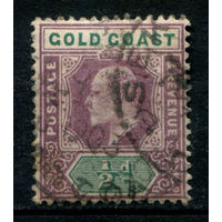 Британские колонии - Золотой Берег - 1902г. - король Эдуард VII, 1/2 Р - 1 марка - гашёная. Без МЦ!