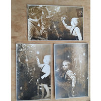 5 фото ребенка возде новогодней елки. 1969 г. 8х13 см. Цена за все.