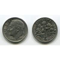 США. 10 центов (1990, буква P, XF)