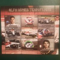Нигерия 2019. Формула-1. Команда Alfa-Romeo. Малый лист