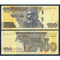 Зимбабве 100 долларов 2020 год, UNC