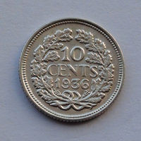 Нидерланды 10 центов, 1936