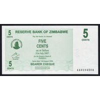 ZIMBABWE/Зимбабве_5 Cents_01.08.2006_Pick#34_UNC