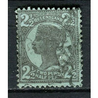 Австралийские штаты - Квинсленд - 1897/1907 - Королева Виктория 2 1/2Р - (разновидность цвета) - [Mi.98] - 1 марка. Гашеная.  (LOT Eu17)-T10P10