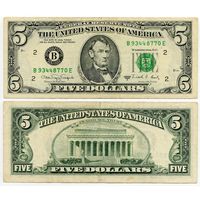 США. 5 долларов (образца 1988 года, 1988A, B, Нью-Йорк, P481b)