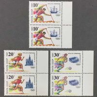 Марки СССР 1991г XXV Олимпийские игры, сцепки (6283-6285)