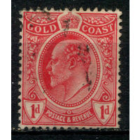 Британские колонии - Золотой Берег - 1908г. - король Эдуард VII, 1 Р - 1 марка - полная серия, гашёная [Mi 61]. Без МЦ!