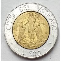 Ватикан 500 лир 1990 г.