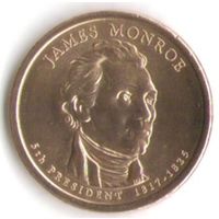 1 доллар США 2008 год 5-й Президент Джеймс Монро _состояние аUNC