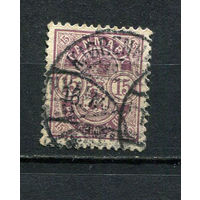 Дания - 1901/1902 - Герб 15 О - [Mi.38] - 1 марка. Гашеная.  (Лот 18CU)