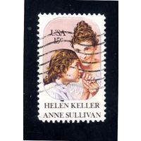 США. Ми-1431. Хелен Келлер (1861-1968) и Энн Салливан (1867-1936).1980.
