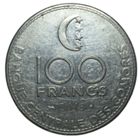 Коморские острова 100 франков, 2013