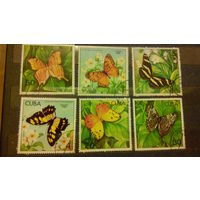 Бабочки, насекомые, марки, фауна, флора, цветы, Куба, 1982