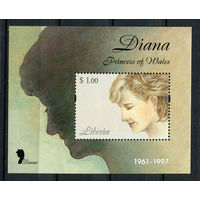 Либерия - 1997 - Принцесса Диана - 1 блок. MNH.