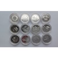 Квотеры Канады. 2000 год.Набор Миллениум ( полный комплект -12 монет) Серебро. Пруф.