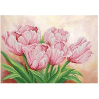 Картина для вышивки бисером  " Розовые цветы весны"