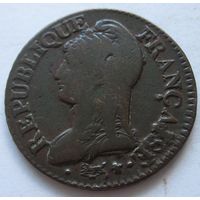 Франция 5 сантимов 1798 отметка монетного двора BB - Страсбург - состояние!